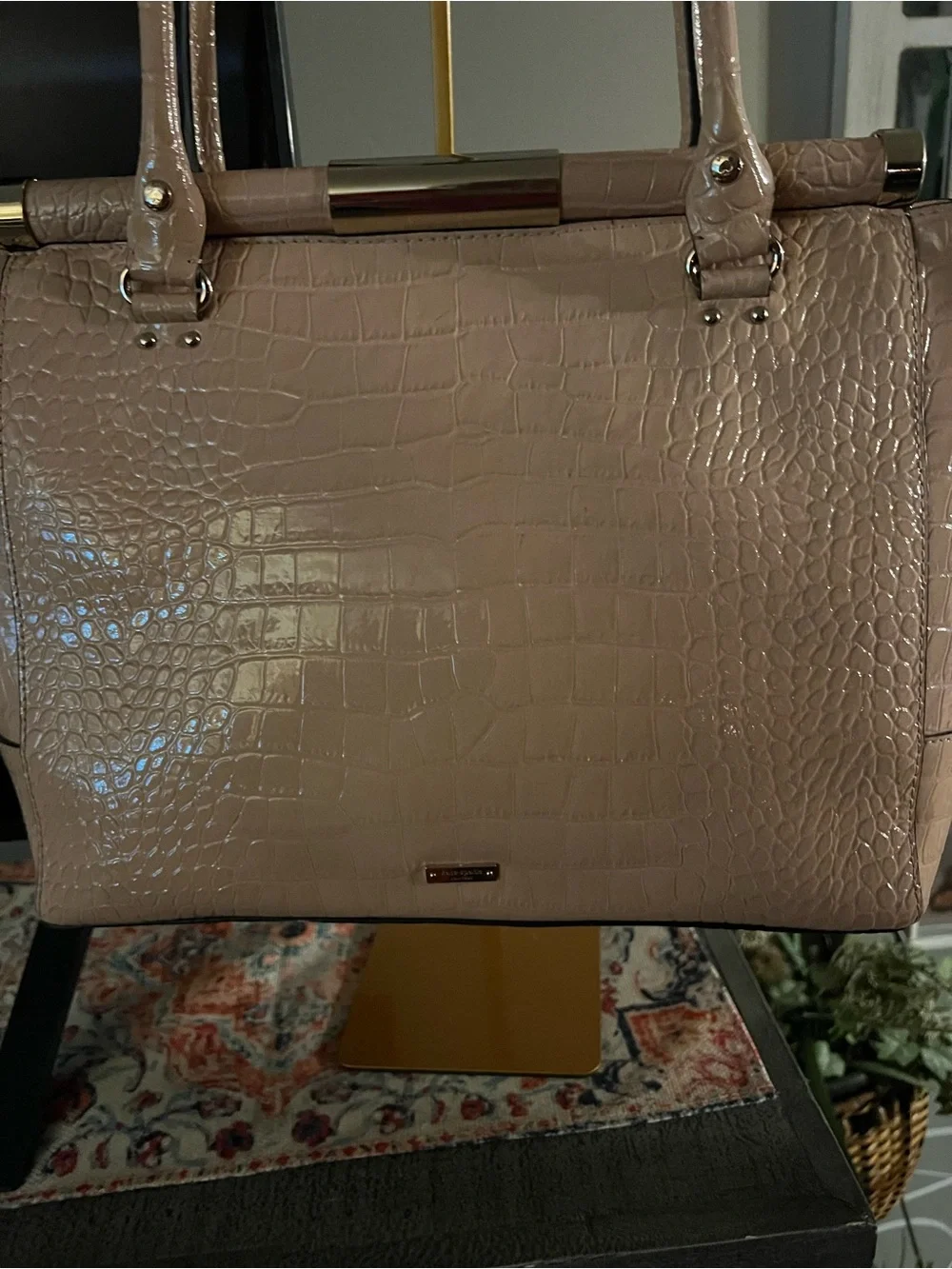 Kate Spade Vintage  Croc-Embossed Satchel in Blush Pink